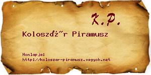 Koloszár Piramusz névjegykártya